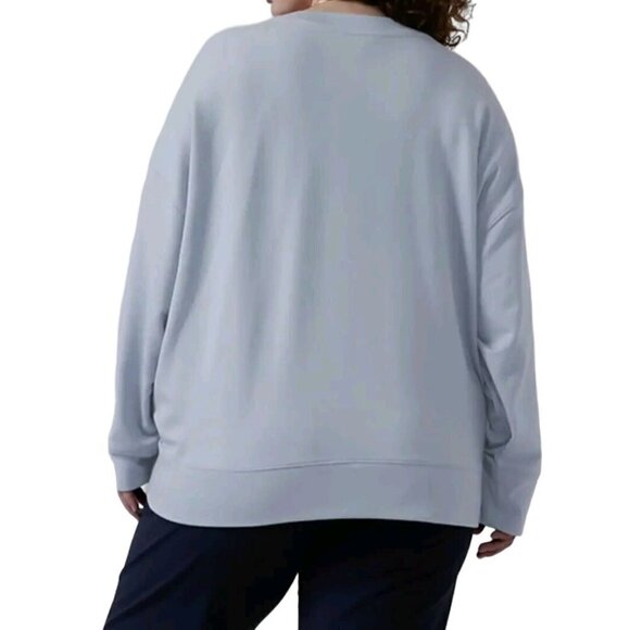 Athleta Balance Henley Sweatshirt Blue Star Size L - Picture 4 of 11